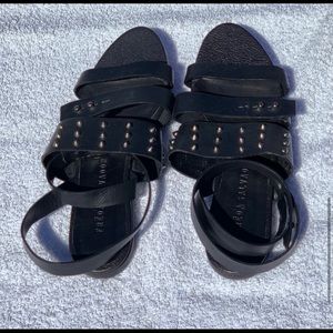 $300+ Freda Salvador Black Studded Leather Sandals